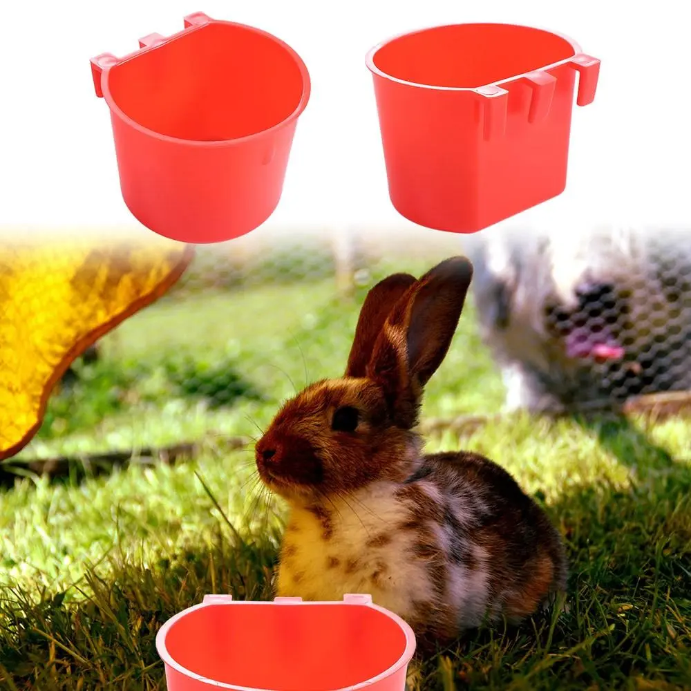 20pcs Bird Feeder Hanging Chickens Rabbit Feeders Plastic Feeders Poultry Coop Feeder Water Drinker With Hook Feeder Cage Cups Cages