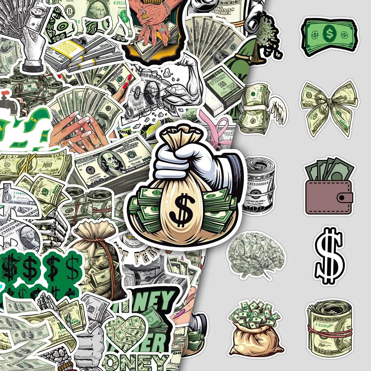 (COD) 100 pieces of dollar-themed creative cartoon luxury money ...