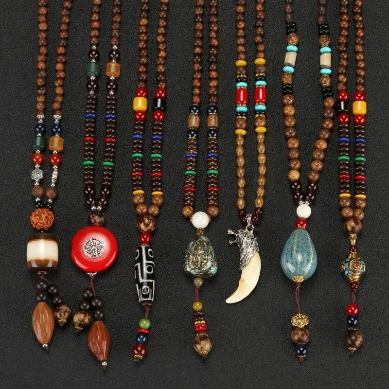 Ethnic Style Retro Sweater Chain for Women Long Accessories Versatile Simple Clothing Hanging Decoration for Men Chinese Style