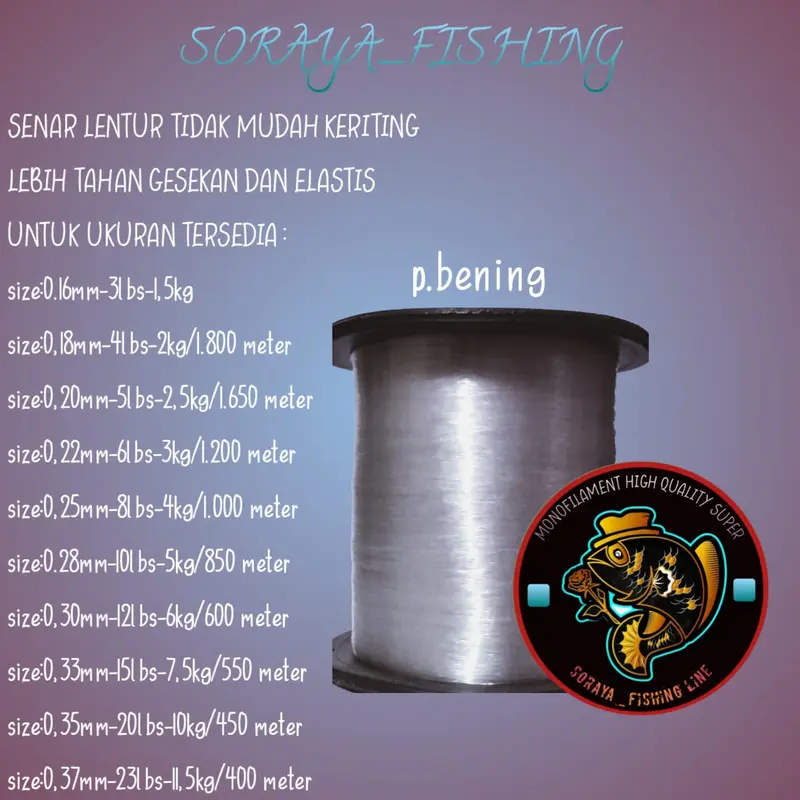 SENAR PANCING KECIL SUPER KUAT 50 KG ANTI KERITING DAN MUDAH TENGGELAM 6