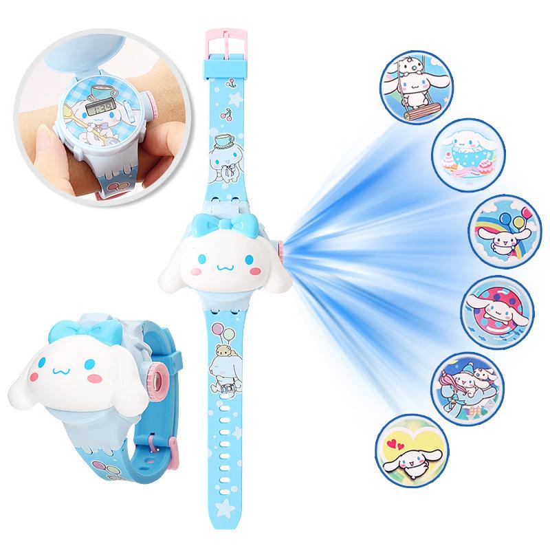 Product Introduction of 3D Pattern Projection Hello Kitty Girls Watches Children New Cartoon Kuromi LED Watch Kids Toys Wristband Clock Gift 13