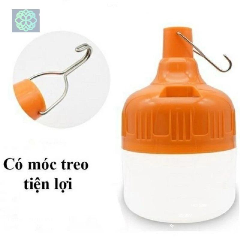  Bóng đèn led sạc pin tích điện 100W nạp bằng cáp usb dùng được 6 đến 8 giờ 3 chế độ sáng 