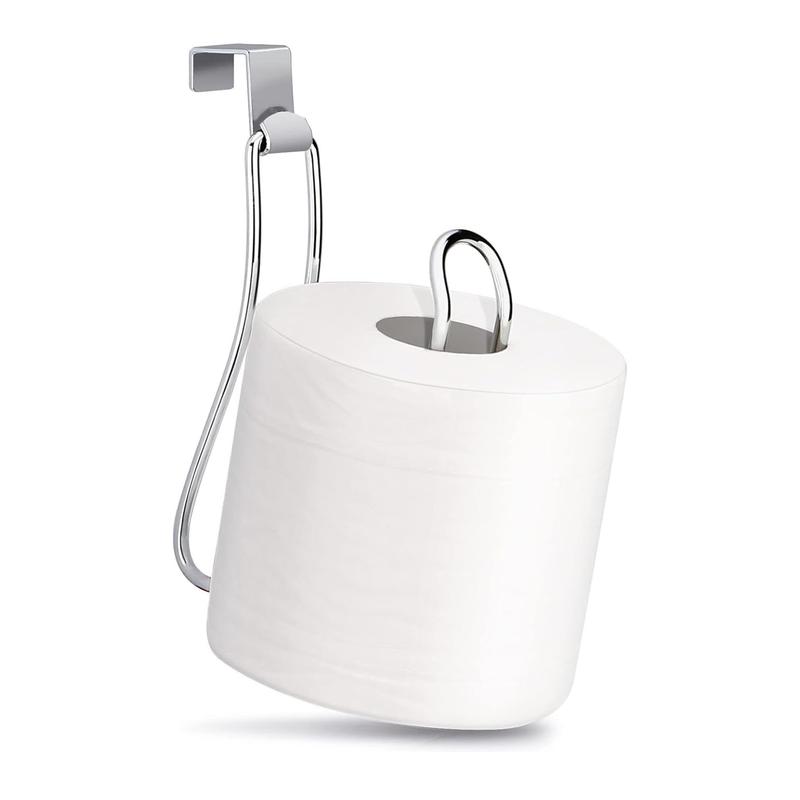 Punch Free Tissue Roll Holder, 1 Count Household Kitchen Paper Roll Organizer, Toilet Paper Towel Hanging Rack for Home Kitchen Bathroom 3