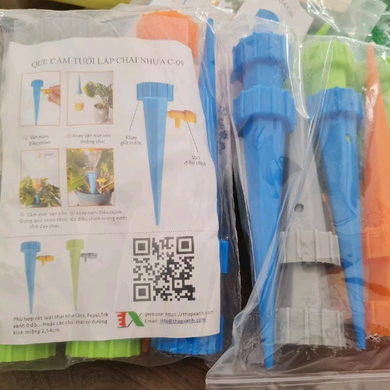 Bộ 10 Que cắm tưới nhỏ giọt điều chỉnh lắp chai nhựa pet C-09,chai coca