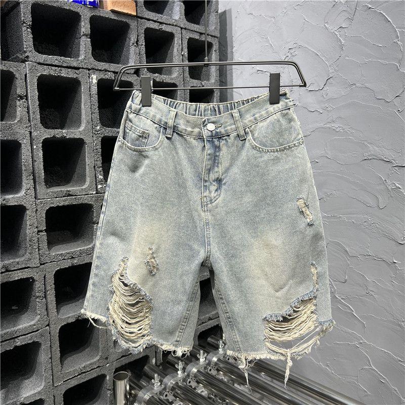 Seluar Rocker Seluar Pendek Denim, Pakaian Kerja Amerika, Seluar Panjang Lutut ...