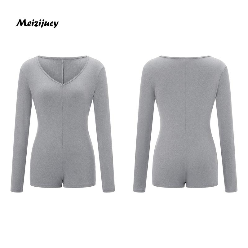 Product Introduction of Meizijucy Women Summer Shorts Jumpsuit Solid Color Casual Zipper Long Sleeve Playsuit Fashion Clothes Club Streetwear 38