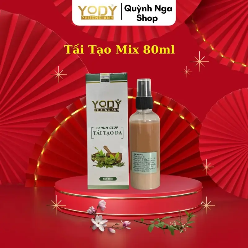 Một chai mix tái tạo  da 80ml  yody phương  anh hỗ trợ  da nám  thâm sạm   (Được  mix các  thành  phần   Tai tạo thường,tai tạo  cao cấp  , kem bật  gốc  , bột sâm , cao lạnh , kem 3x ,serrum phục hồi )mã lẻ