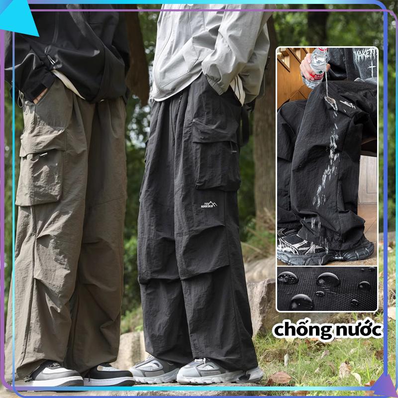 Quần Túi Hộp Nam quần trekking Chống Nước quần leo núi ống suông rộng Sport Tập Gym Tổ Ong Trang Phục