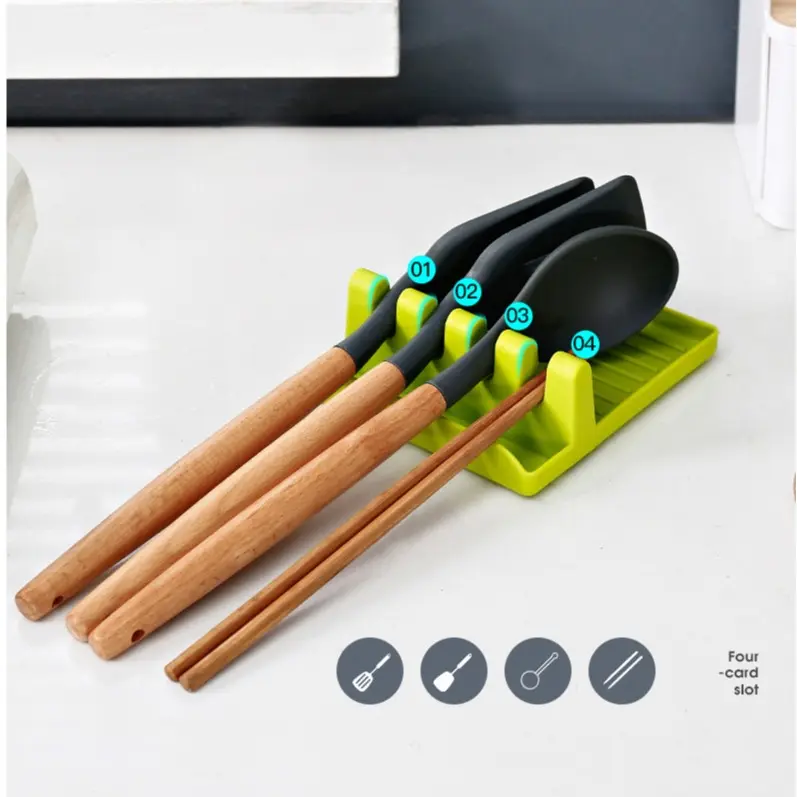 Tatakan Sendok Spatula Rak Sepatula Sutil Tempat tutup panci sendok multifungsi 2