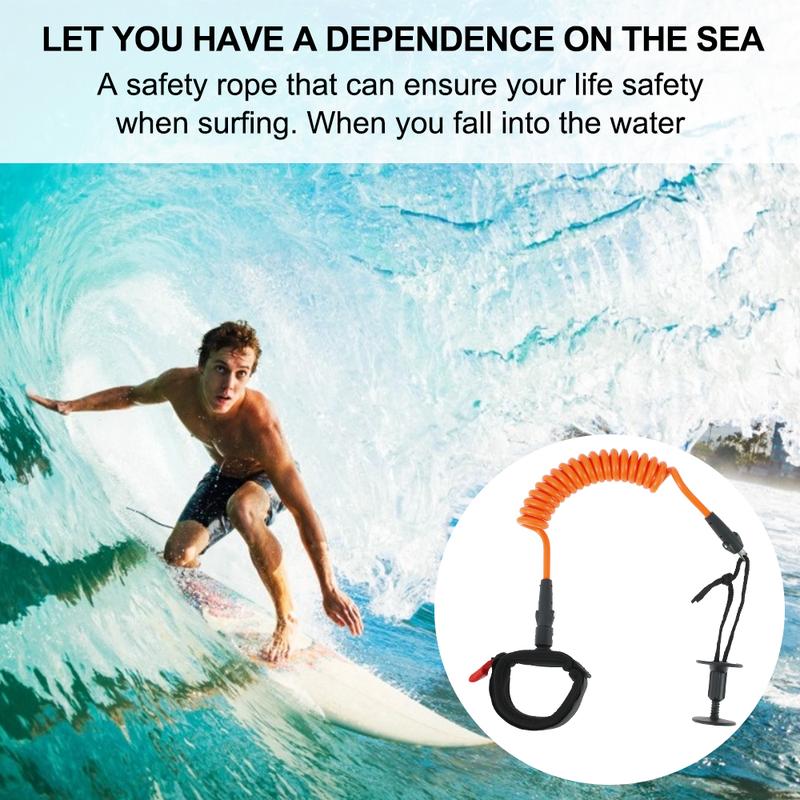 Product Introduction of 5 FT Surfboard Leash Stand Up Paddle Board Leg Rope Wrist Strap Coiled Rope Surfboards Replacement TPU Safe Water Sports Accessories for Paddleboard Shortboard Longboard (Black Orange) je22R 33
