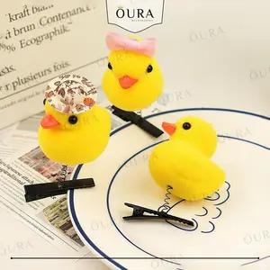 Jepit Rambut Bentuk Bebek Pita Topi Hairclip Capybara Korean Style Jepit Perempuan Lucu Aksesoris Rambut