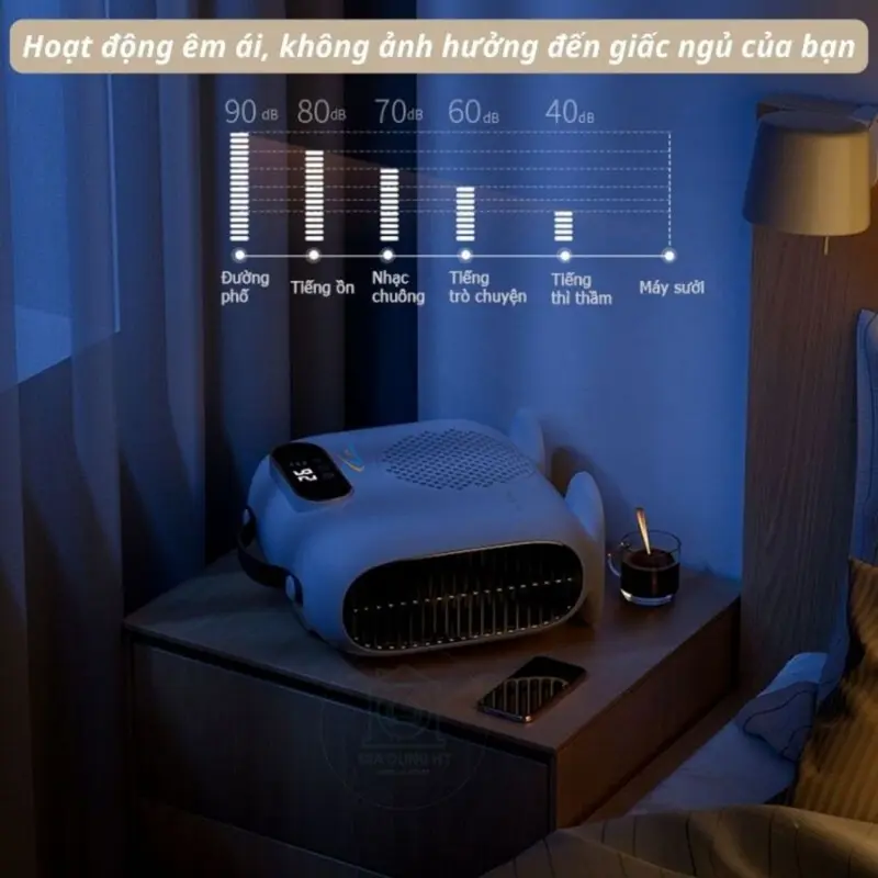 Quạt sưởi ấm phòng cho bé Zlife, Máy sưởi mùa đông gia đình cao cấp công suất 2000W, có công tắc bảo vệ an toàn 6