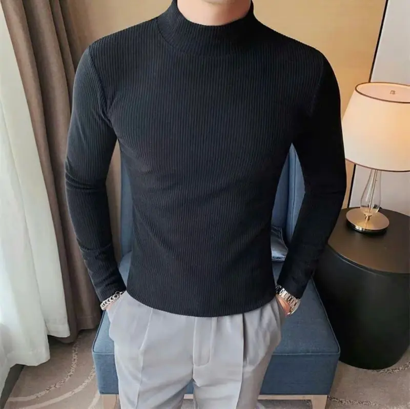 Combo 3-4 Áo Giữ Nhiệt Gân Tăm Thu Đông Cổ Cao Co Giãn 4 Chiều Ấm Áp Thời Trang Menswear 5
