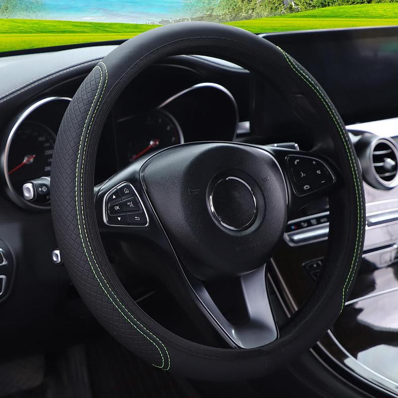 Product Introduction of Anti Slip Auto Decoration PU Leather Steering Covers 37-38cm Diameter Car Wheel Steering M1N2 49