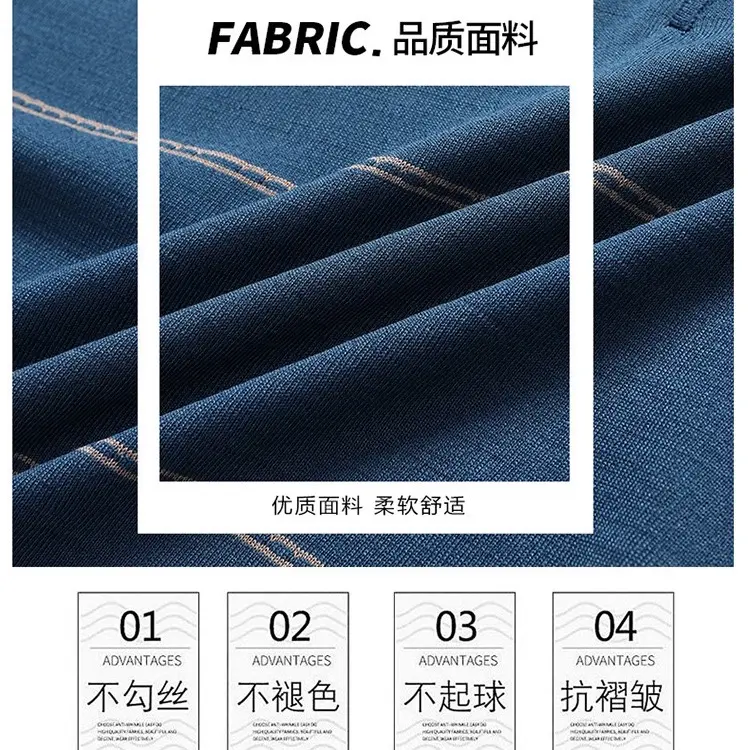[TẶNG BỐ] Áo thun len lạnh Nam Trung Niên Cộc Tay Quảng Châu Menswear Top Polo Có Cổ Ngắn Tay 6