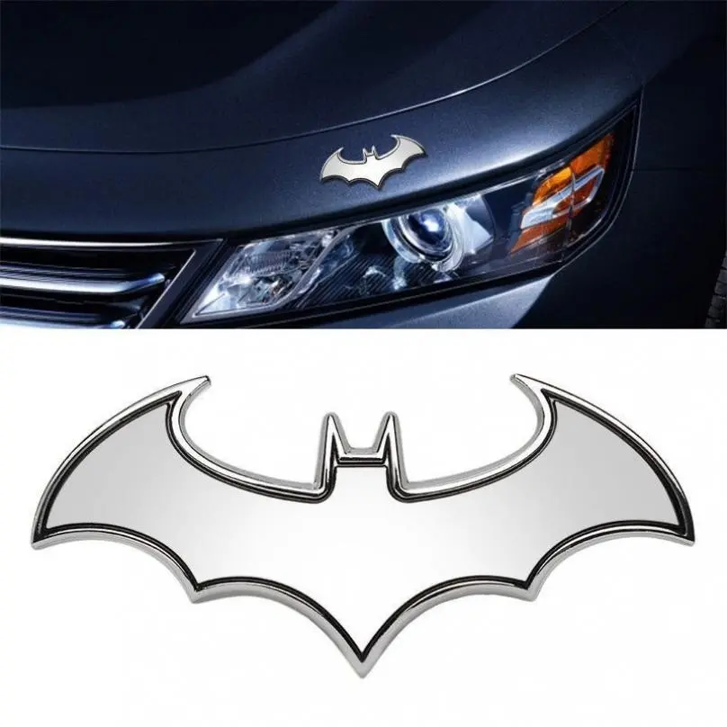 3D Bat Shape Car Sticker Fashion Novelty Metal Animal Badge Emblem Tail Decal