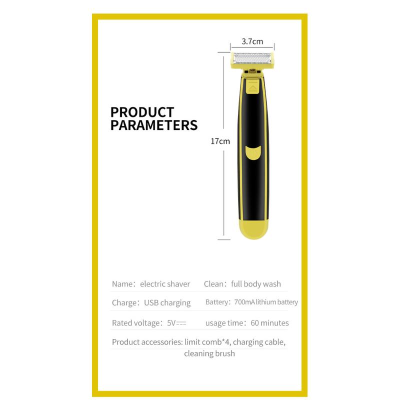 Product Introduction of Full body wash USB rechargeable wet and dry women's men's shaver 27