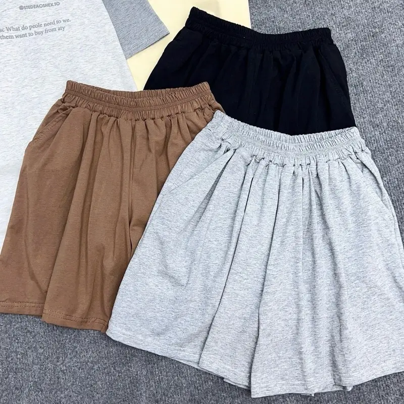 Quần Đùi Nữ 3158 Cotton Khô Trơn Đơn Giản Freesize
