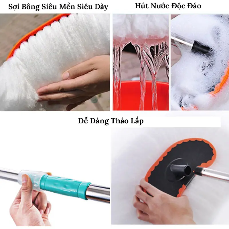 Cây Lau Rửa Xe Ô Tô Cán Dài Lông Mềm – Cán Chổi Có Thể Kéo Dài (Có Bán Lẻ Đầu Chổi) Phụ Kiện Lau Xe 2