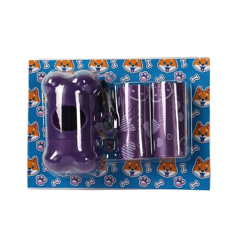 Pet Poop Bag with Dispenser, 2 Rolls Leak-proof Pet Waste Bag with Pet Waste Bag Holder, Dog & Cat Litter Supplies