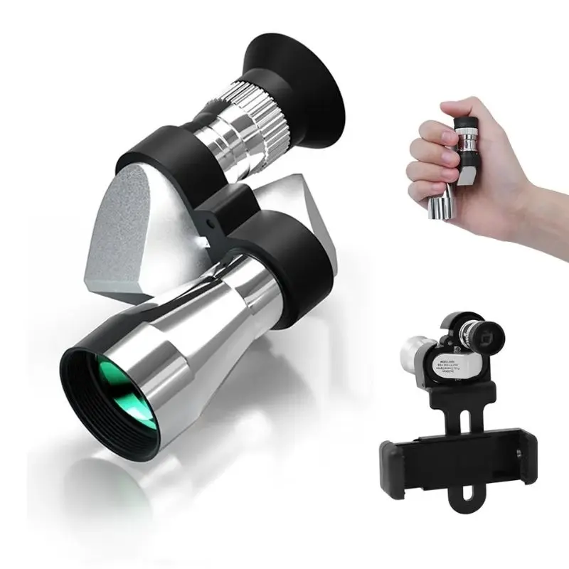 Ống nhòm mini một mắt 8x20 bỏ túi thân kim loại - Monocular 8x20 có thể gắn điện thoại quay phim chụp ảnh