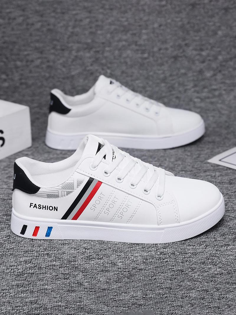 Product Introduction of Men's Fashionable Lace Up Low Top Sneakers, Casual Comfortable Breathable Sports Shoes, Trendy All-match Sneakers for Daily Wear 5