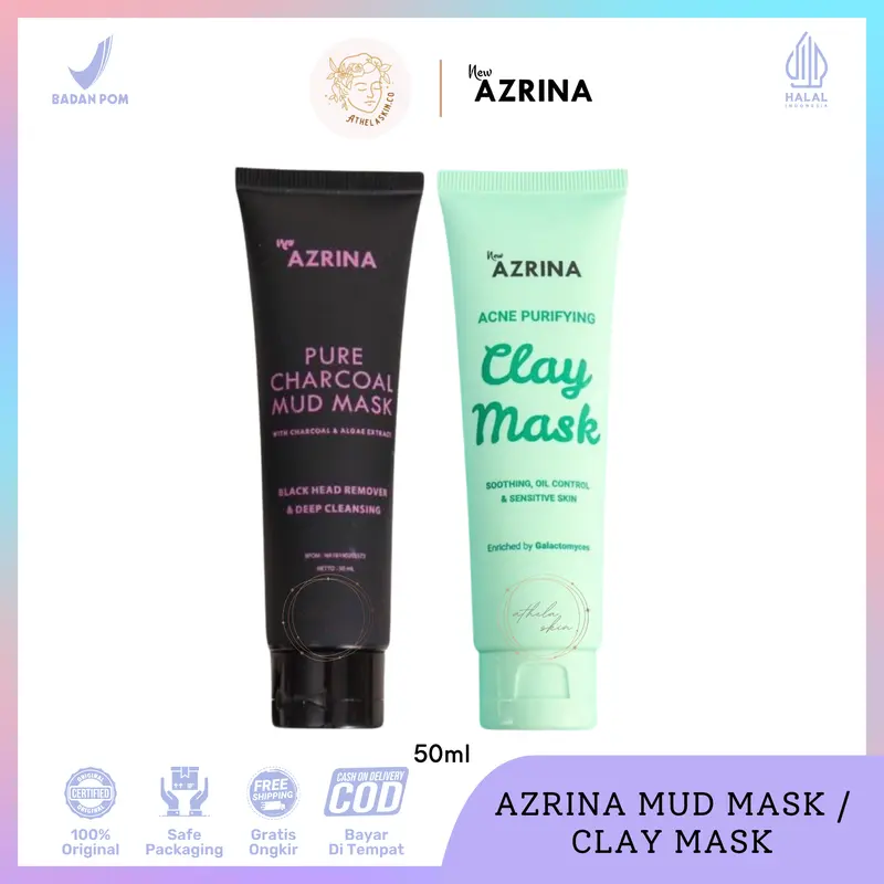 AZRINA PURE CHARCOAL MUD MASK FACE MASK | ACNE PURIFYING CLAY MASK 0
