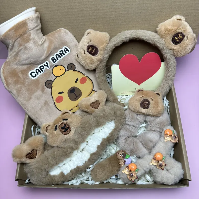 Hộp Quà Tặng Túi Chườm Cappybara Dành Tặng Bạn Bè Người Thân Dịp Lễ 14/2 8/3 20/10 Siêu Dễ Thương 1