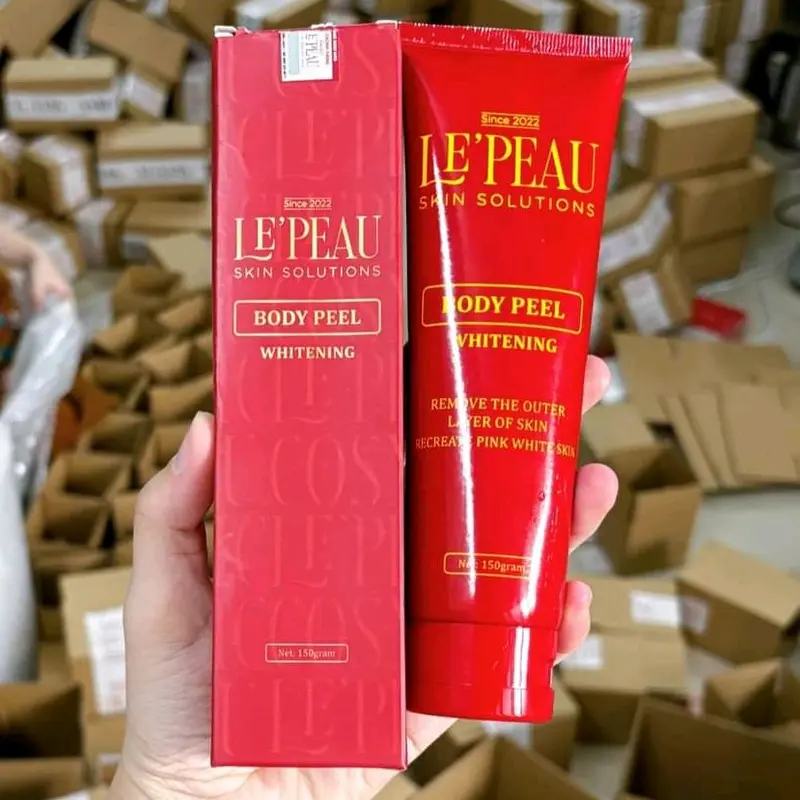 [ mua 1 tặng 1]Peel body tuýp 150g Le'peau (tặng 1 hủ kem dưỡng 145g GLUTA 1000) giúp loại bỏ lớp tế bào chết dưỡng kem body nhanh thấm, hỗ trợ giúp mờ thâm body 4