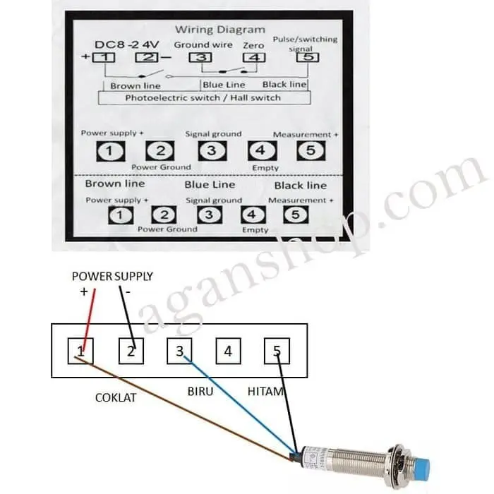 Tachometer Hall Proximity Switch Sensor Speed Rpm Meter LED Display WRR-2827 Biru Blue Hitam 1