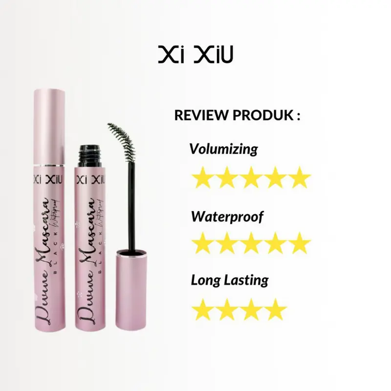 XI XIU Mascara || Lovely || Black Pink Mascara Divine Waterproof Volumizing || Divine 2n1 || LashXtra || Maskara Waterproof Memperpanjang Memperpanjang 2