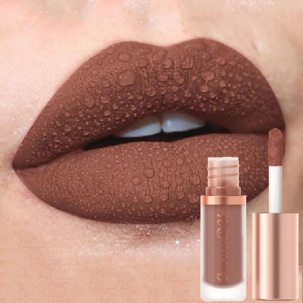 1pcs Waterproof Matte Velvet Lip Glaze Moisturizing Long Lasting Non-stick Cup Not Easy To Fade Lip Gloss Lipstick Makeup Glossy Cosmetic