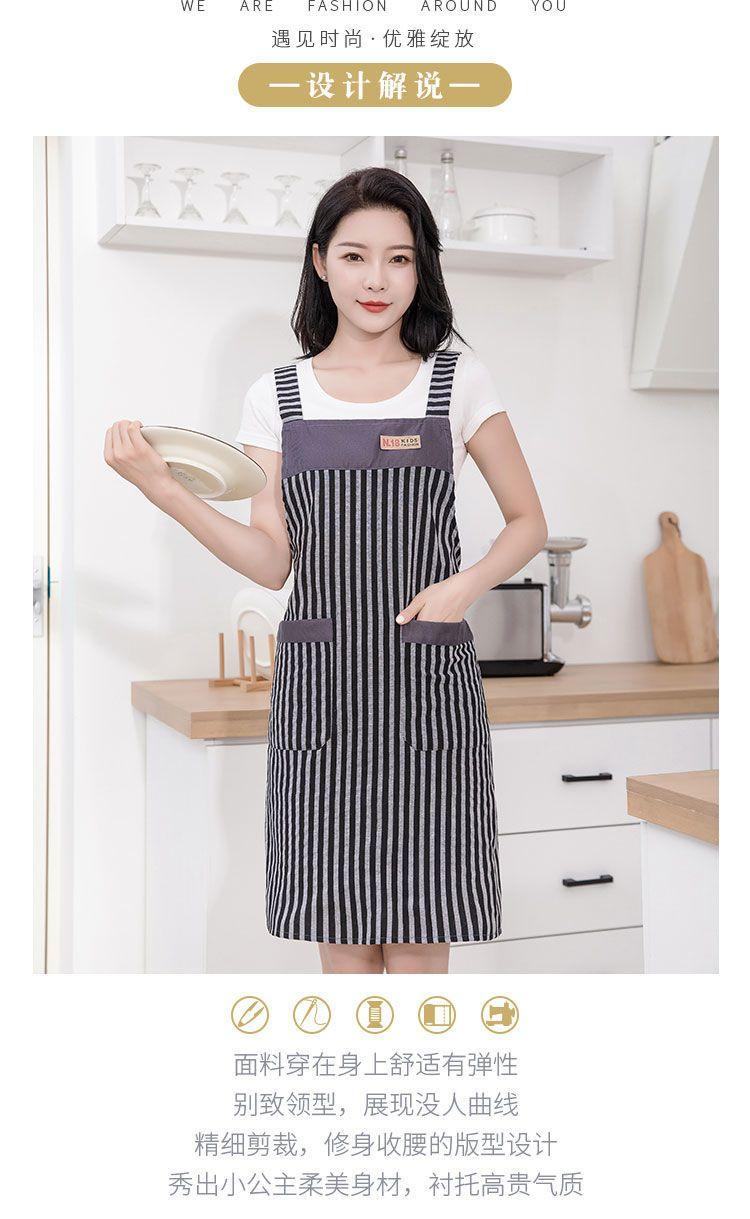 Product Introduction of Apron Kapas, Gaya Barat, Bahan Kapas Tulen, Bernafas, Sesuai untuk Dewasa, Sesuai untuk Kerja, Pakaian Kerja, Dapur dan Isi Rumah, Penutup Kalis Minyak, Sesuai untuk Wanita, Gaya Selebriti Internet 10