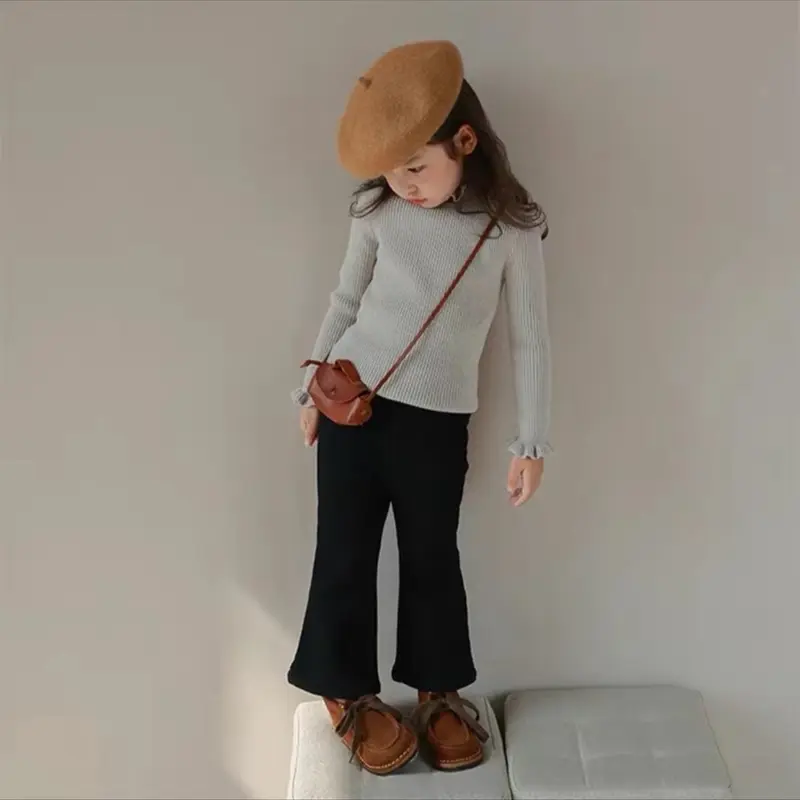 Quần Legging ống loe chất cotton zip L1 co dãn 4 chiều mạnh  Bunny kids98 8