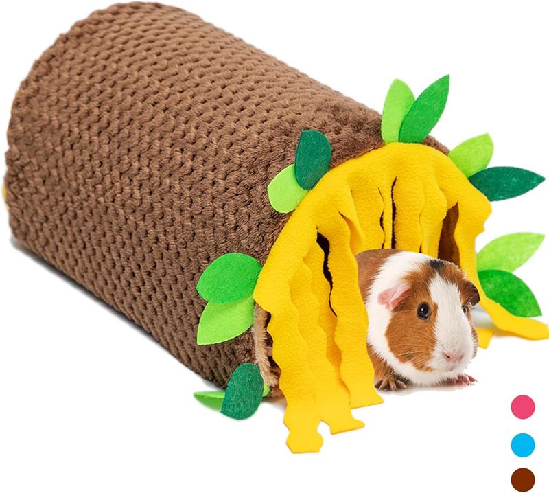 TikTok Shop Guinea Pig Hideout Fleece Tunnel House Cage Accessories for Rat Hamster Hedgehog Chinchilla Small Playing Sleeping Resting Washable Tube Bedding Habitats