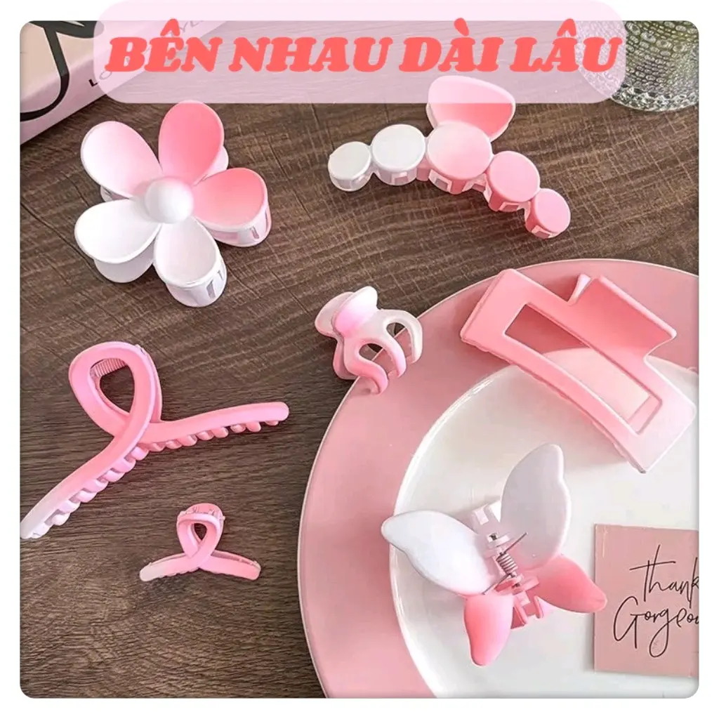 Combo 8 Kẹp Tóc Càng Cua Hàn Quốc Nhiều Kiểu Phong Cách Thanh Lịch Siêu Xinh Dành Cho Nữ - Women