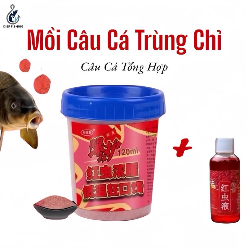 ( Tặng Lọ Tinh Mùi ) Mồi Trùng Chỉ Chuyên Rô, Diếc, Chép. Mồi Câu Cá Tổng Hợp, Khối Lượng 120g. Bắt Cá Đi Câu Fishing Fish moicau m ồ i  ché p cám chim mồicâu