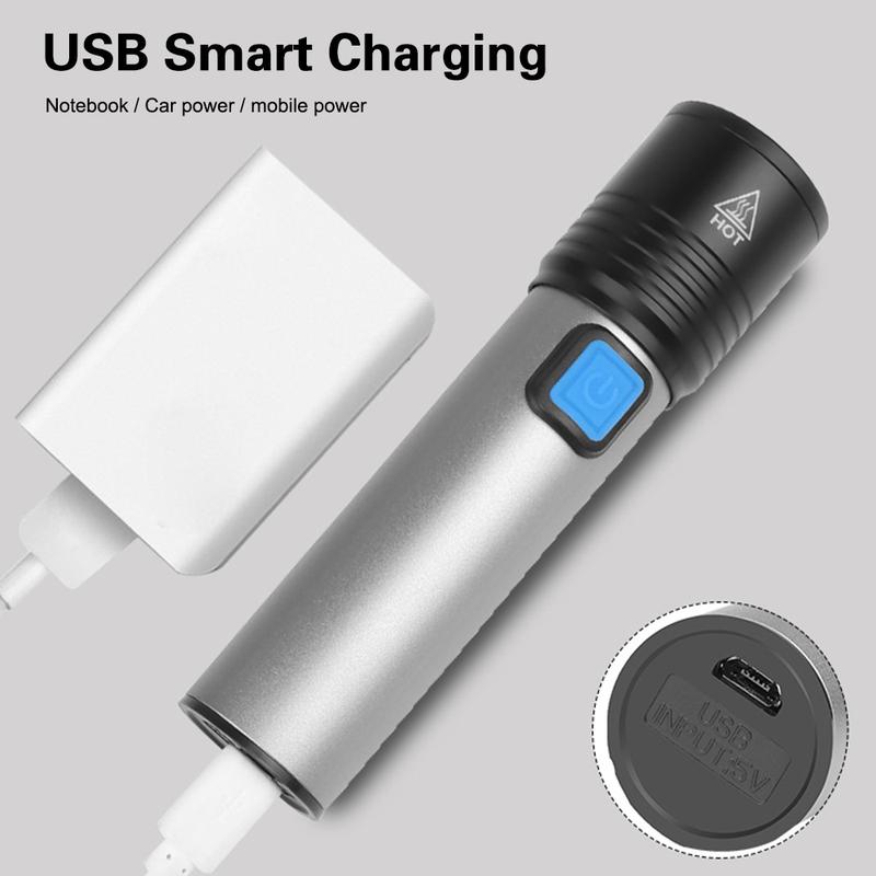 Đèn pin màu tím UV365nm sạc USB Đèn pin hợp kim nhôm LED thu phóng kính thiên văn mini UV phát hiện tiền giấy đèn phát hiện huỳnh quang 8