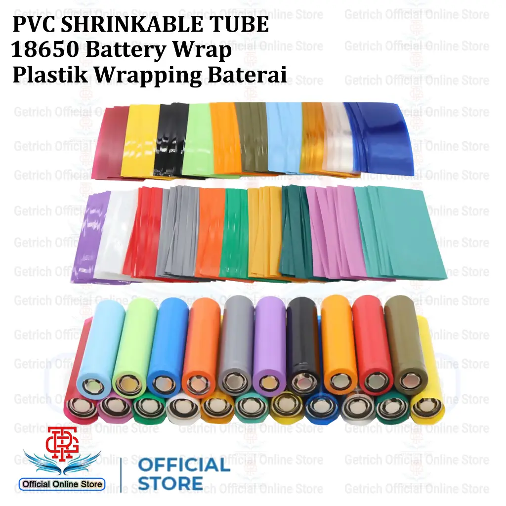 Battery Wrap 18650 Sleeve PVC Jaket Plastik Cover Pembungkus Baterai Batre Batere