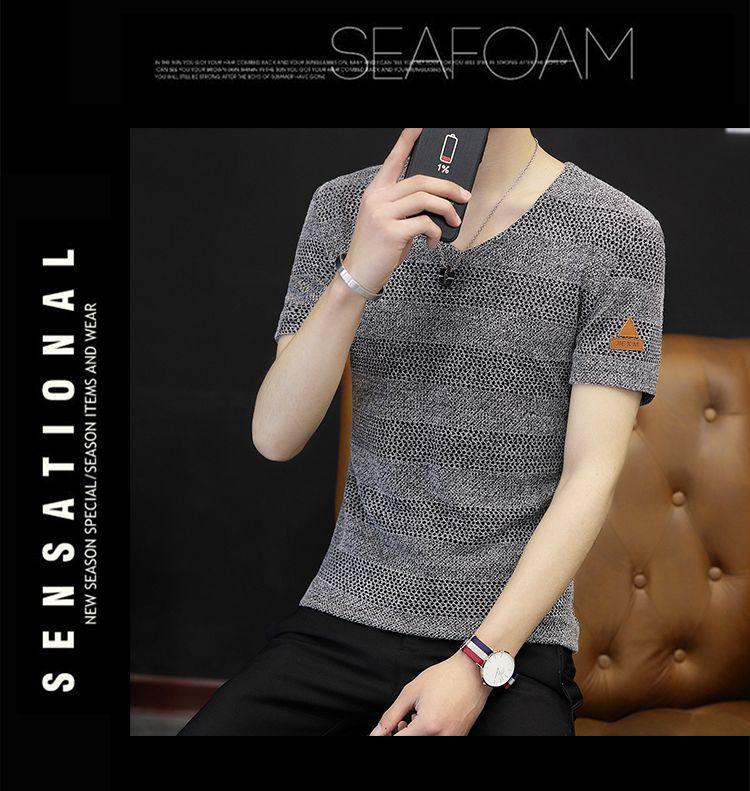Product Introduction of Áo Thun Nam ngắn Tay Áo, Cổ Chữ V, Mỏng Và Mỏng, Phong Cách Thường Ngày Trẻ Trung, Áo Thun Hợp Xu hướng Phong Cách Hàn Quốc, Hàng Mới Về Mùa Hè 2019 7