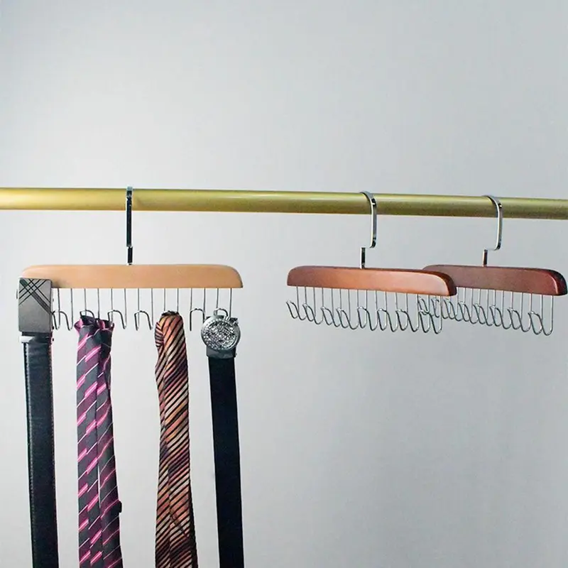 Móc treo có 8 móc, Gói 5, Thích hợp để treo Suspenders, Khăn Quàng cổ, Cà Vạt, Thắt lưng, Móc treo dây đai không trơn trượt, Thích hợp để làm khô quần áo trẻ Em Bé và người lớn, Móc treo kẹp treo quần áo 7