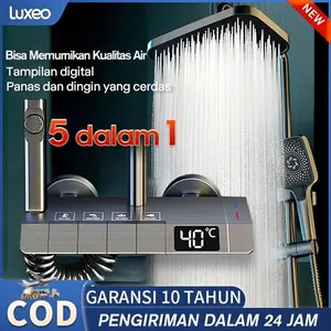 【COD】Smart Shower Set Shower Kamar Mandi 5 IN 1 piano Tampilan Digital Suhu Konstan Set Shower Dengan Faucet Sprayer Faucet Panas