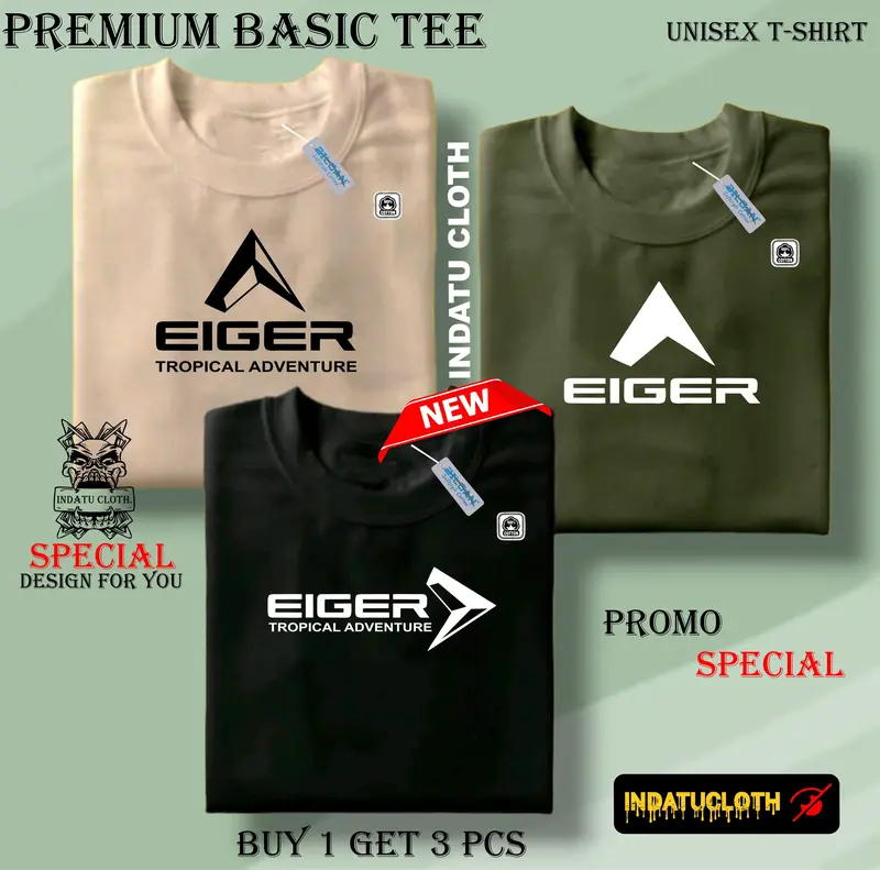 BELI 1 ATAU 3 PCS(PROMO COD) INDATU CLOTH -Kaos Distro Pria Terbaru ARTIKEL E01 100% Bahan Soft Tebal Cotton Combed 30s Premium High Quality 2 Dewasa Nyaman Remaja Keren Baju Polos Lembut Oblong Katun Panjang Pendek Sablon 1