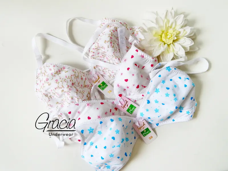 BRA / BH REMAJA PLUM 236 size 32 - 38 Bunga Motif 1