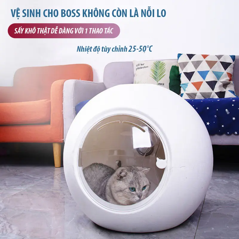 Lồng Sấy Chó Mèo, Thú Cưng Sấy Diệt Khuẩn An Toàn Cho Thú Cưng