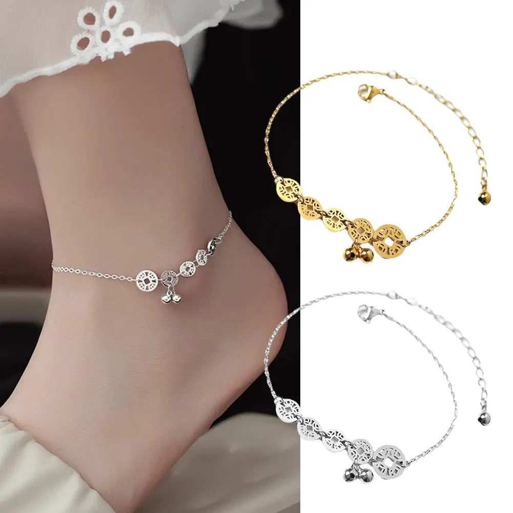 Lắc Chân Trái Tim Đan, Phong Cách Thanh Lịch, Dành Cho Nữ, Dép Chân Trần, Với Dây Chuyền Chân, Vòng Mắt Cá Chân Mới, Thích Hợp Cho F9C3