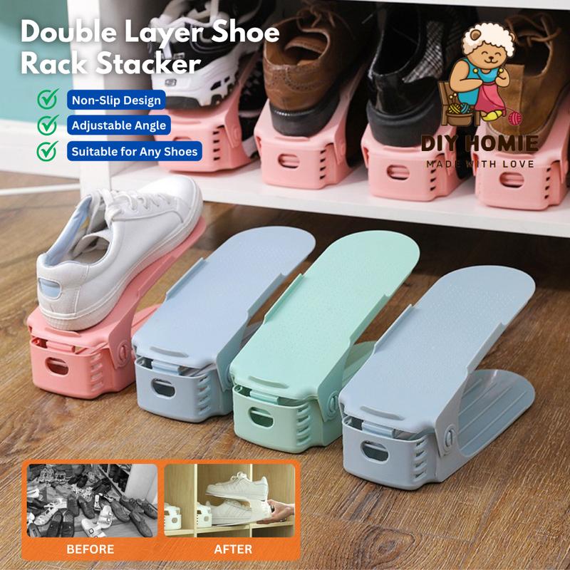 Double Layer Shoe Rack Storage Organizer Adjustable Shoes Racks ...
