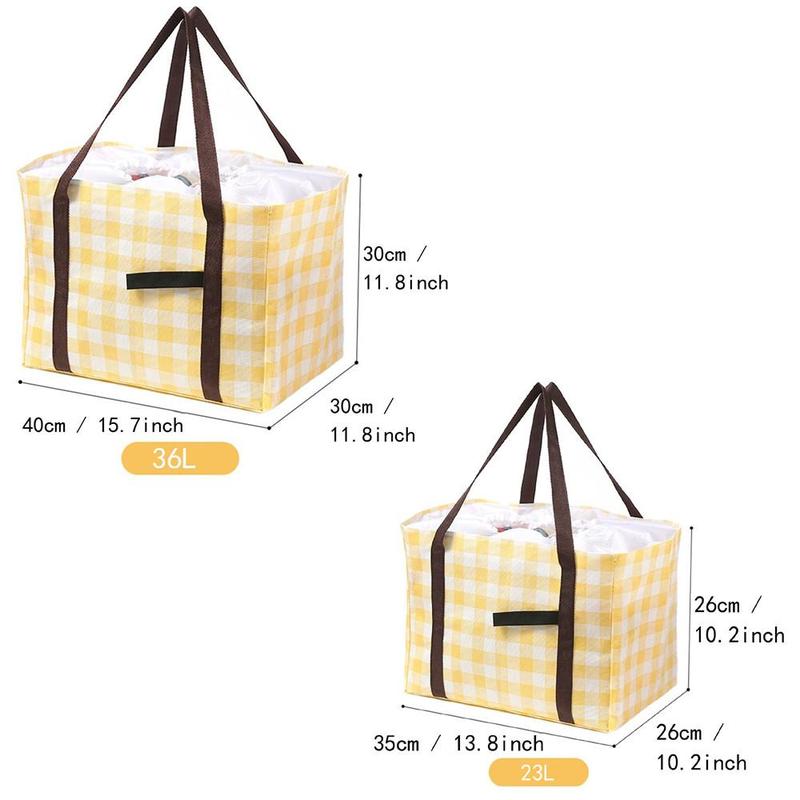 Large Capacity Picnic Basket, 1 Count Portable Foldable Picnic Bag for Spring Holiday Outdoor Camping Picnic, Outdoor Accessories 1