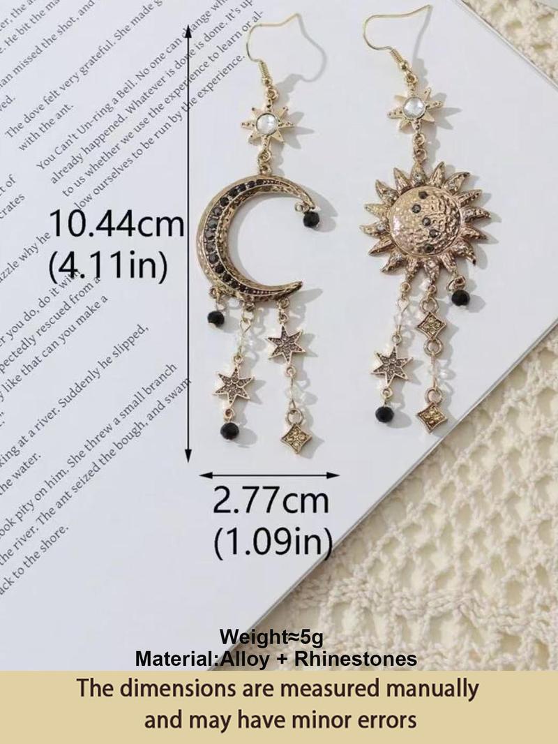 Product Introduction of Vintage Sun & Moon Design Dangle Earrings, Fashion Jewelry for Party, Daily Clothing Decor, Trendy All-match & Exquisite Jewelry for Birthday Gift 1