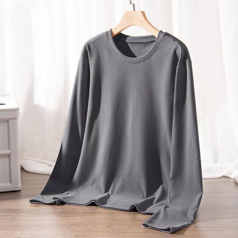 Áo Lót Giữ Nhiệt, Dành Cho Nam Giới, Hai Mặt Dralon, Cổ Tròn, Màu Trơn Có Thể Đeo Bên Trong, Ấm Áp, Tay Áo Dài, Áo Sơ Mi Lớp Nền Hàng Mới Về 5